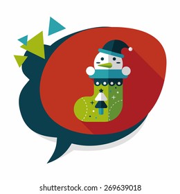 Christmas stocking flat icon with long shadow,eps10