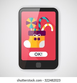Christmas stocking flat icon with long shadow,eps10