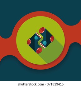 Christmas stocking flat icon with long shadow,EPS 10
