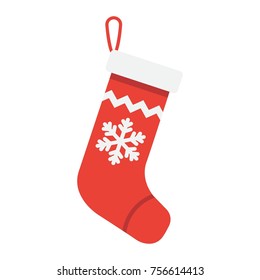 Christmas Stocking flat icon, New year and Christmas, xmas gift sign vector graphics, a colorful solid pattern on a white background, eps 10.