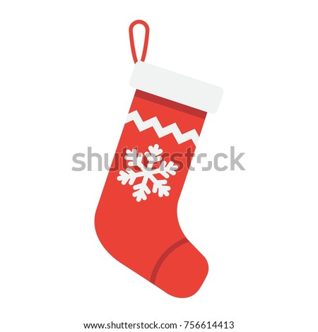 Christmas Stocking flat icon, New year and Christmas, xmas gift sign vector graphics, a colorful solid pattern on a white background, eps 10.