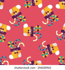 Christmas stocking flat icon,eps10 seamless pattern background