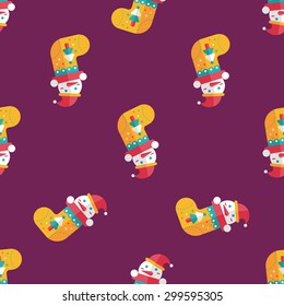 Christmas stocking flat icon,eps10 seamless pattern background