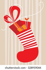 Christmas stocking with gifts