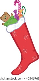 Christmas stocking with gifts