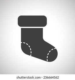 christmas stocking for gifts. Colorful vector illustration.