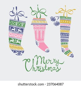 Christmas stocking greeting card