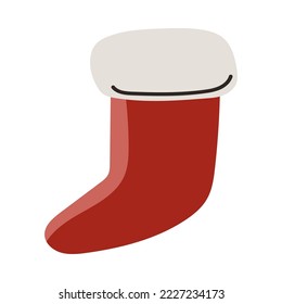 Christmas stocking. Hand drawn winter illustration