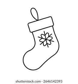 a christmas stocking hanging with snowflake patter