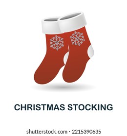 Christmas Stocking icon. 3d illustration from christmas collection. Creative Christmas Stocking 3d icon for web design, templates, infographics and more