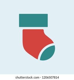 Christmas stocking icon decoration vector