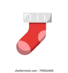 christmas stocking icon design with white background. flat design style. vector illustration