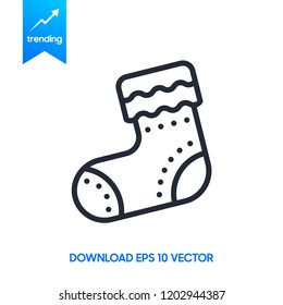 Christmas stocking icon (flat design)