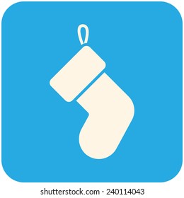Christmas stocking icon (flat design)