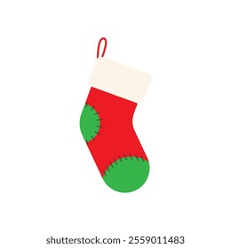 Christmas stocking icon flat design