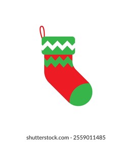 Christmas stocking icon flat design