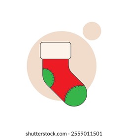 Christmas stocking icon flat design