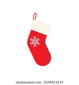 Christmas stocking icon flat design