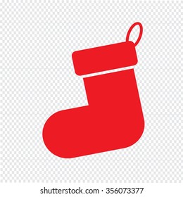 Christmas stocking icon Illustration design