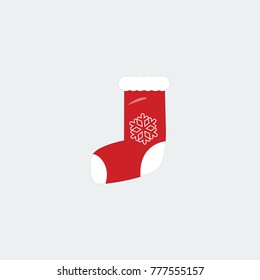 Christmas stocking icon isolated vector illustration on white transparent background