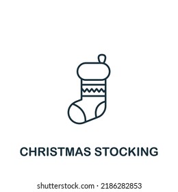 Christmas Stocking icon. Monochrome simple icon for templates, web design and infographics