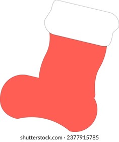 Christmas Stocking Icon on Transparent Background