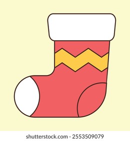 Christmas Stocking Icon on Transparent Background