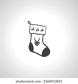 christmas stocking icon. Christmas sock gift isolated icon on white background