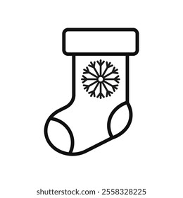 Christmas stocking icon Symbol mark in Outline style