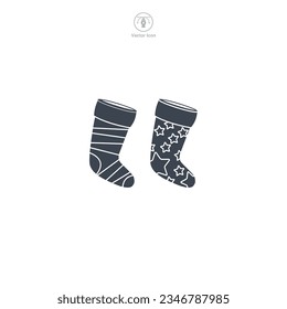 Christmas Stocking icon symbol vector illustration isolated on white background