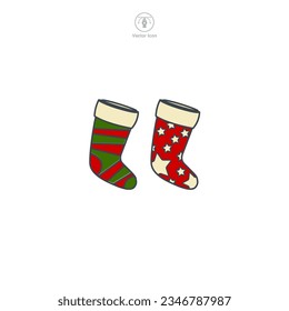 Christmas Stocking icon symbol vector illustration isolated on white background