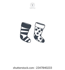 Christmas Stocking icon symbol vector illustration isolated on white background