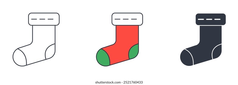 Christmas Stocking icon symbol vector illustration isolated on white background