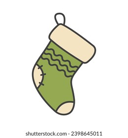 Christmas stocking icon. Vector illustration