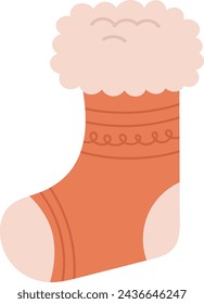 Ilustración vectorial de ícono de calcetín de Navidad