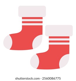 Christmas stocking icon vector isolated on white background.