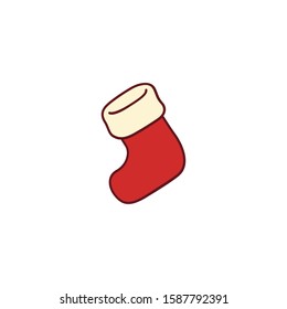 christmas stocking icon vector on a white background