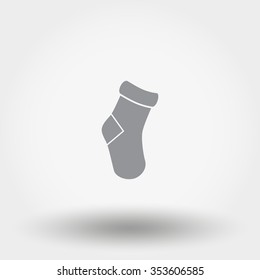 Christmas stocking. Icon for web and mobile application. Vector illustration on a white background. Flat design style.