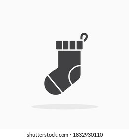 Christmas stocking icon. For your design, logo. Vector illustration.
