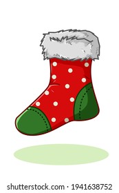 A Christmas stocking illustration hand drawing vector