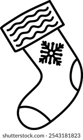 Christmas stocking illustration for holiday decor, greeting cards, or festive designs.