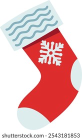 Christmas stocking illustration for holiday decor, greeting cards, or festive designs.