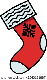 Christmas stocking illustration for holiday decor, greeting cards, or festive designs.