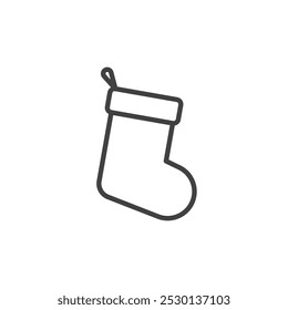 Christmas Stocking line icon. linear style sign for mobile concept and web design. Hanging stocking outline vector icon. Symbol, logo illustration. Vector graphics