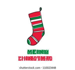 Christmas Stocking with Merry Christmas text