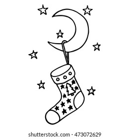 Christmas stocking on the moon.