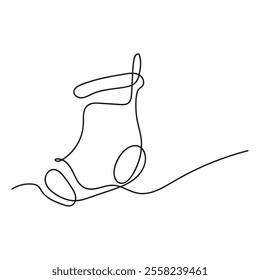 Christmas stocking in one continuous line on a white background. Christmas and New Year vector illustration. Christmas concept. Minimalistic style.