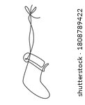 christmas stocking one line drawing