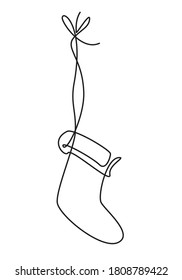 christmas stocking one line drawing