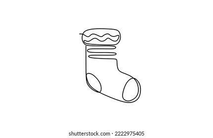 christmas stocking one line drawing